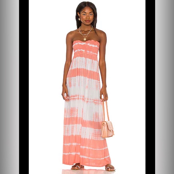 Tiare Hawaii Dresses & Skirts - TIARE HAWAII RT: $145 Seaside Maxi Dress in Tie Dye Stripe Coral OS